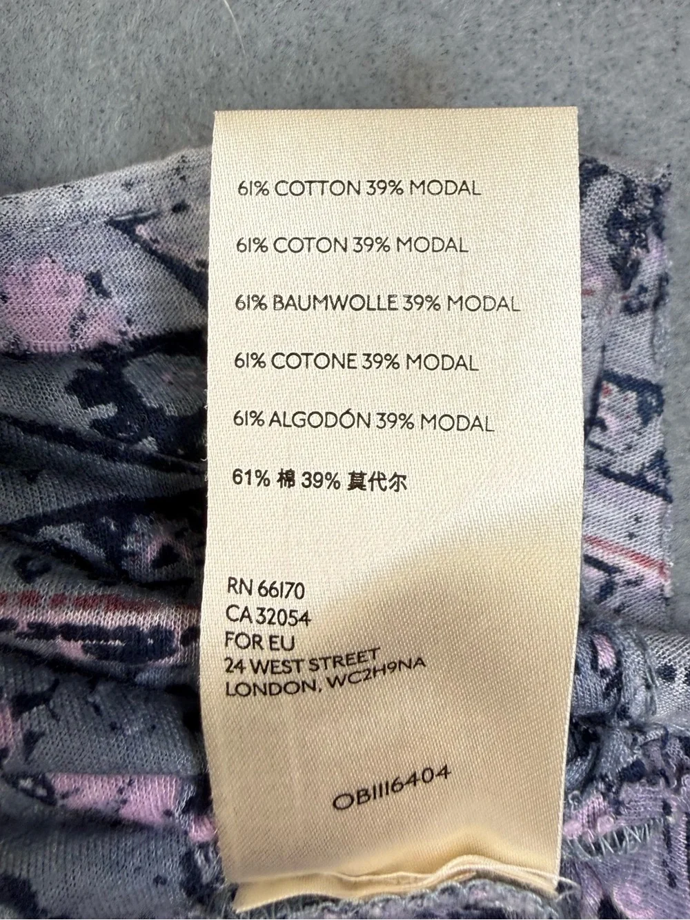 Free People Light Gray Floral Tank with Pink Accents